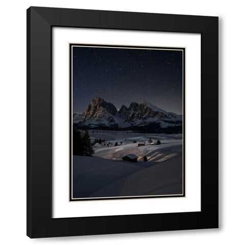 Night Under The Stars Black Modern Wood Framed Art Print with Double Matting by Zappia, Andrea