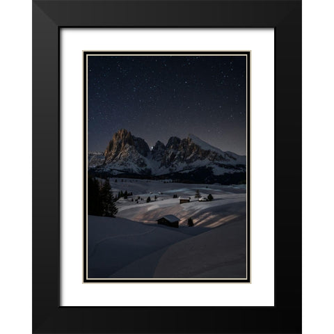 Night Under The Stars Black Modern Wood Framed Art Print with Double Matting by Zappia, Andrea