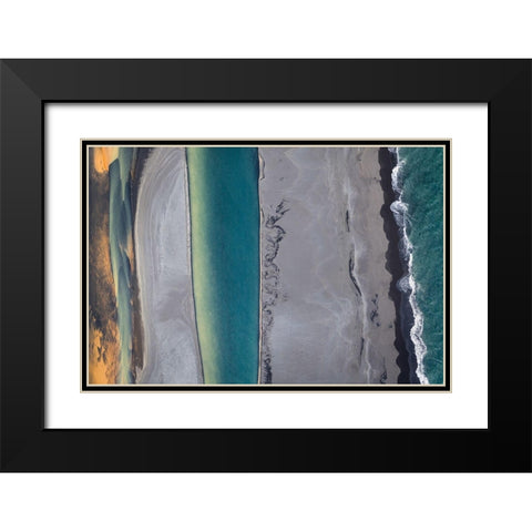 Icelandic Coastline Black Modern Wood Framed Art Print with Double Matting by Macua, Gerald