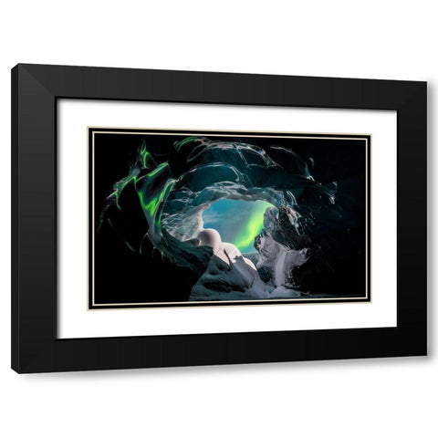 Wonders Of Iceland Black Modern Wood Framed Art Print with Double Matting by Markkanen, Mika-Pekka