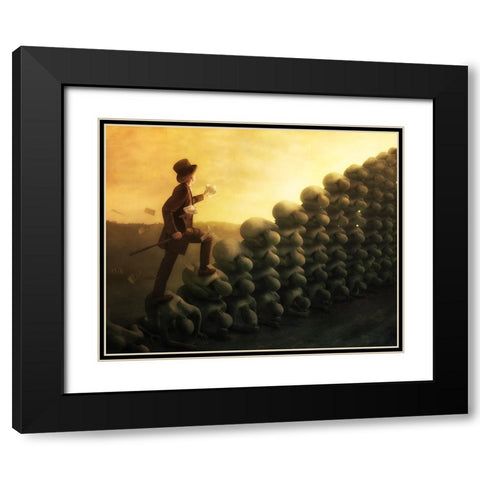 The System Black Modern Wood Framed Art Print with Double Matting by Kiciak, Christophe