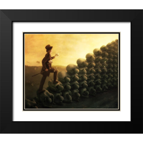 The System Black Modern Wood Framed Art Print with Double Matting by Kiciak, Christophe