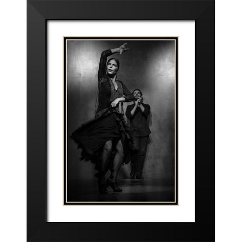 Flamenco Dancer Black Modern Wood Framed Art Print with Double Matting by Deakin, Karen