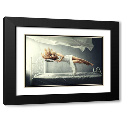 Sleeping Beauty Black Modern Wood Framed Art Print with Double Matting by Kisworo, Sebastian