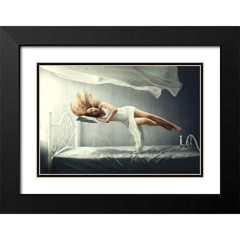 Sleeping Beauty Black Modern Wood Framed Art Print with Double Matting by Kisworo, Sebastian