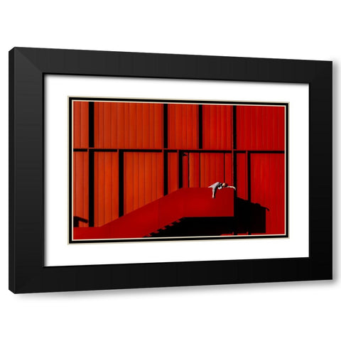 Fashion Geometry Black Modern Wood Framed Art Print with Double Matting by Bolgov, Ruslan
