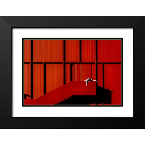 Fashion Geometry Black Modern Wood Framed Art Print with Double Matting by Bolgov, Ruslan