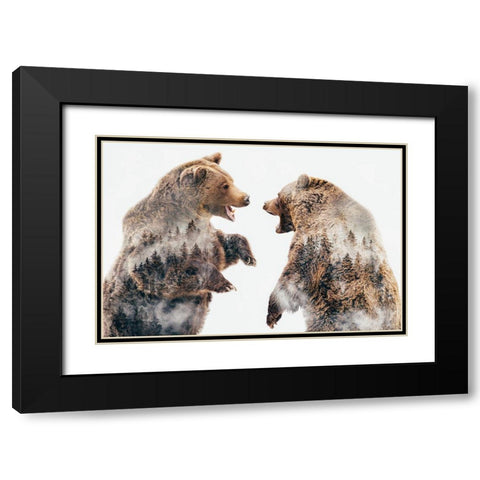 Wild Conflicts Black Modern Wood Framed Art Print with Double Matting by Beata, Angyalosi