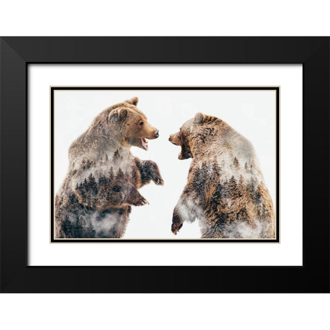Wild Conflicts Black Modern Wood Framed Art Print with Double Matting by Beata, Angyalosi