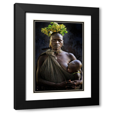 Surma V Black Modern Wood Framed Art Print with Double Matting by Noriega, Juanra