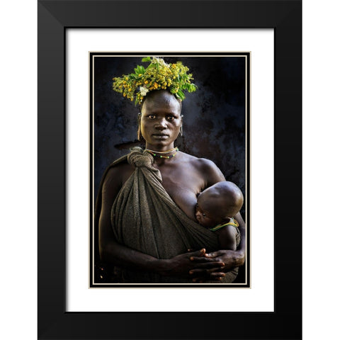 Surma V Black Modern Wood Framed Art Print with Double Matting by Noriega, Juanra
