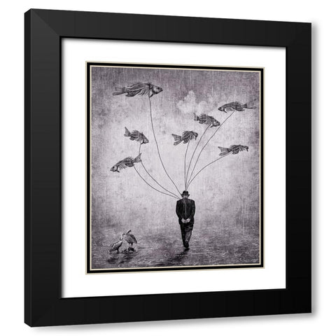 Land Of The Flying Dead Black Modern Wood Framed Art Print with Double Matting by Mohanraj, Arun