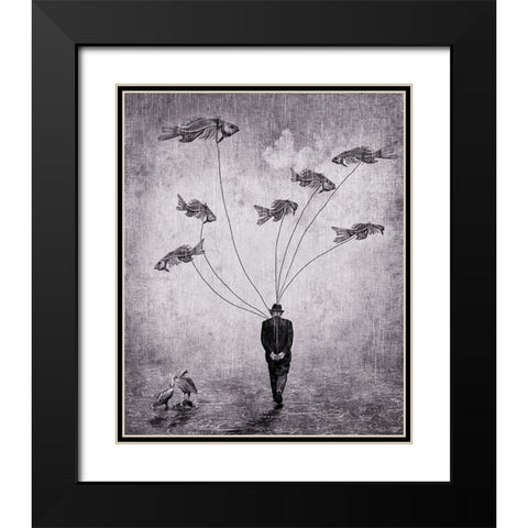 Land Of The Flying Dead Black Modern Wood Framed Art Print with Double Matting by Mohanraj, Arun