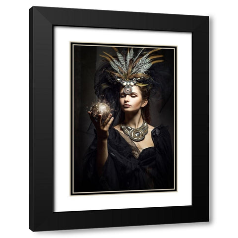 The Sorceress Black Modern Wood Framed Art Print with Double Matting by Siegart