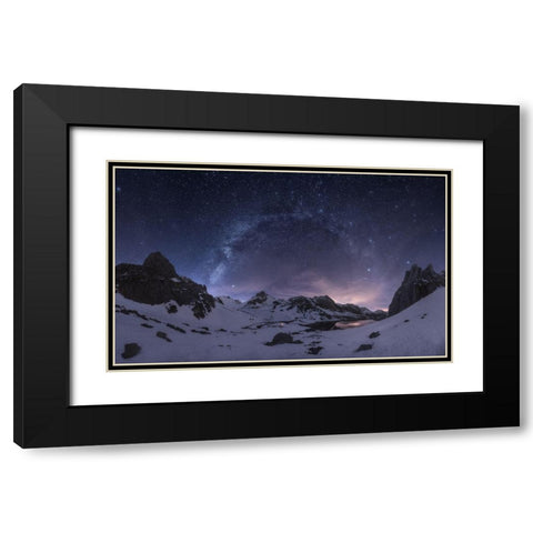 Via De Invierno Black Modern Wood Framed Art Print with Double Matting by Gonzalez, Carlos