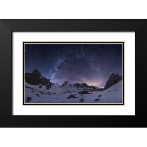 Via De Invierno Black Modern Wood Framed Art Print with Double Matting by Gonzalez, Carlos