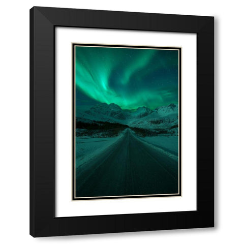 La Dama De La Carretera Black Modern Wood Framed Art Print with Double Matting by Gonzalez, Carlos