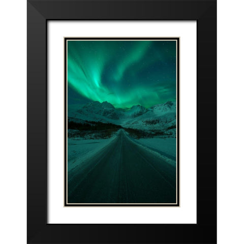 La Dama De La Carretera Black Modern Wood Framed Art Print with Double Matting by Gonzalez, Carlos