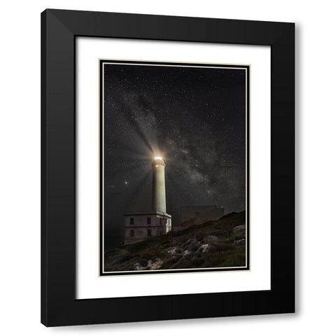 S.T. 007 Black Modern Wood Framed Art Print with Double Matting by Gray, Dorian