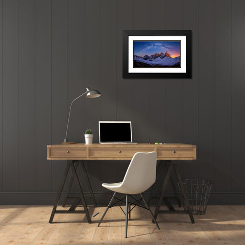 Baita Segantini Under The Night Sky Black Modern Wood Framed Art Print with Double Matting by Zheng, Michael