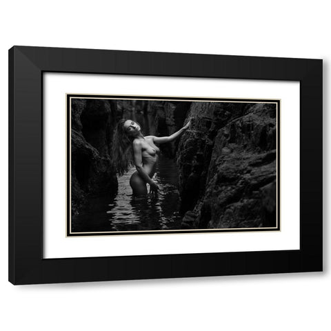 Gloria And The Water Black Modern Wood Framed Art Print with Double Matting by Gil Raga, Joan