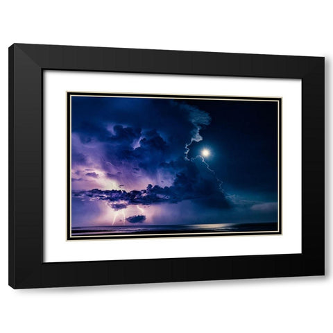 Thundercloud Invasion Black Modern Wood Framed Art Print with Double Matting by Yamashita, Takafumi