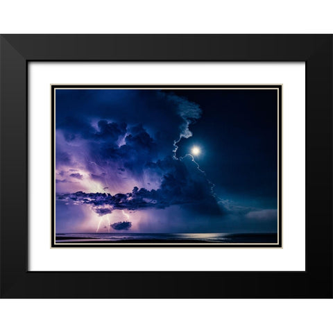 Thundercloud Invasion Black Modern Wood Framed Art Print with Double Matting by Yamashita, Takafumi