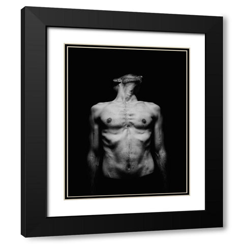 Body Consternation Black Modern Wood Framed Art Print with Double Matting by Haghi, Babak