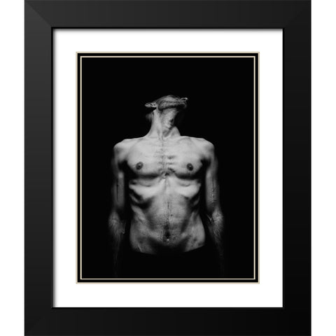 Body Consternation Black Modern Wood Framed Art Print with Double Matting by Haghi, Babak