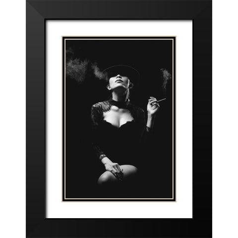 Sexy Lady 2 Black Modern Wood Framed Art Print with Double Matting by Kisworo, Sebastian