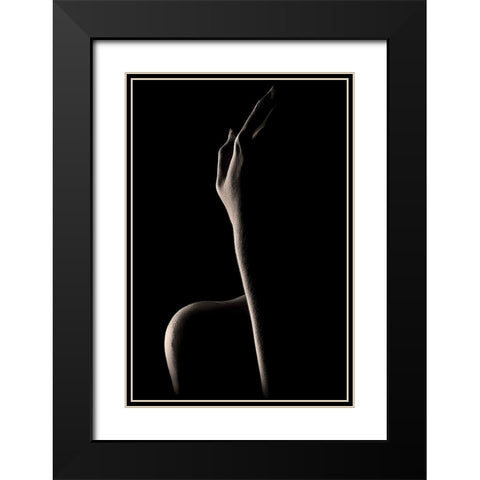 Bodyscape: You CanT See My Face Black Modern Wood Framed Art Print with Double Matting by Sungkono, Heru