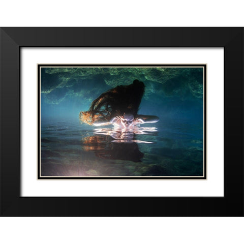 Kassandra Black Modern Wood Framed Art Print with Double Matting by Lopresti, Davide