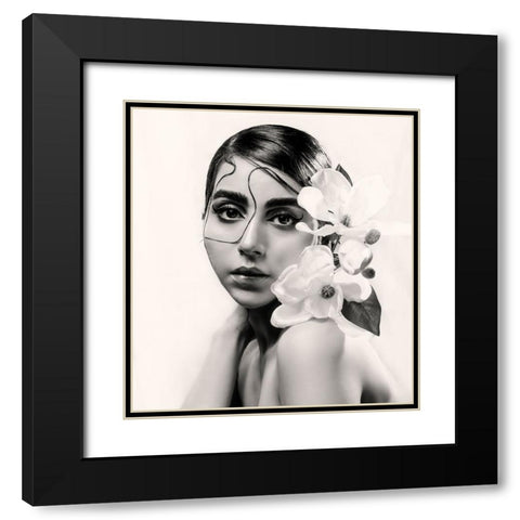 U†Oau…U‡OsuŒU… Black Modern Wood Framed Art Print with Double Matting by Abbasi, Samia