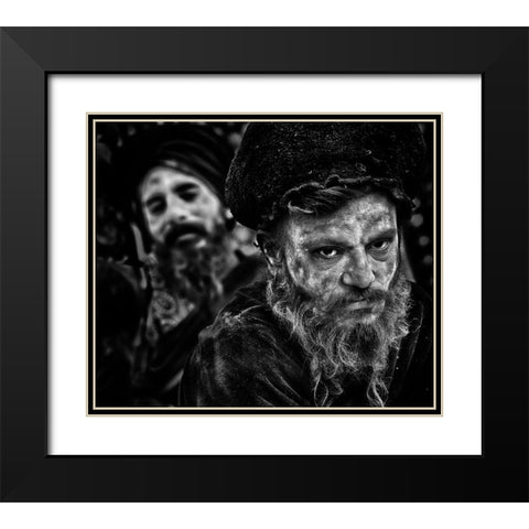 Holy Men In Kumbha Mela, Allahabad Black Modern Wood Framed Art Print with Double Matting by Cavalli, Giovanni