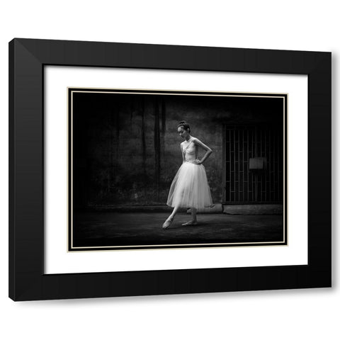 The Girl Black Modern Wood Framed Art Print with Double Matting by Z, Bingo