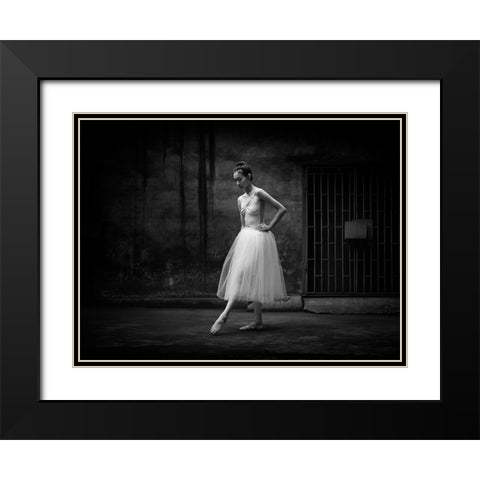 The Girl Black Modern Wood Framed Art Print with Double Matting by Z, Bingo