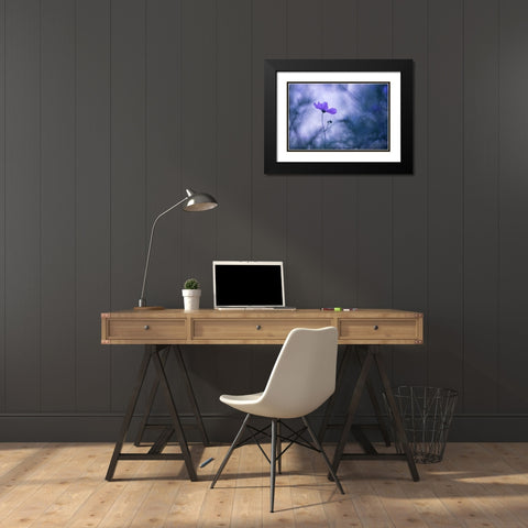 Blue Dream Black Modern Wood Framed Art Print with Double Matting by Hullot Scalvenzi, Benjamine