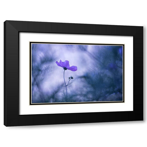 Blue Dream Black Modern Wood Framed Art Print with Double Matting by Hullot Scalvenzi, Benjamine