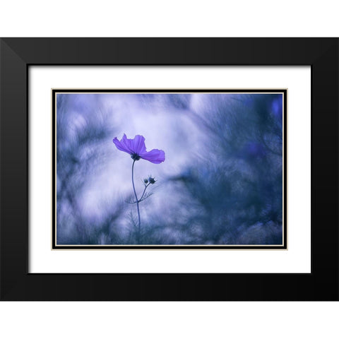 Blue Dream Black Modern Wood Framed Art Print with Double Matting by Hullot Scalvenzi, Benjamine