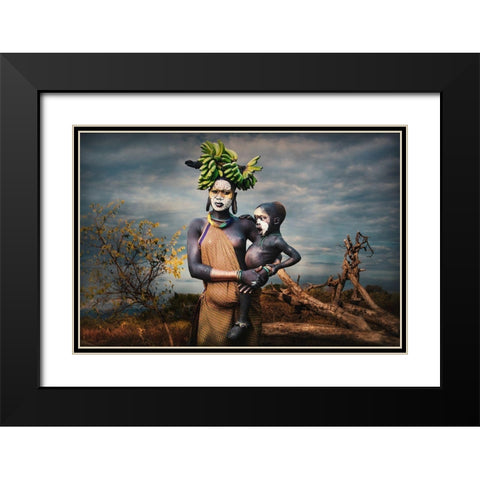 Banana Child Black Modern Wood Framed Art Print with Double Matting by Yosifov, Svetlin