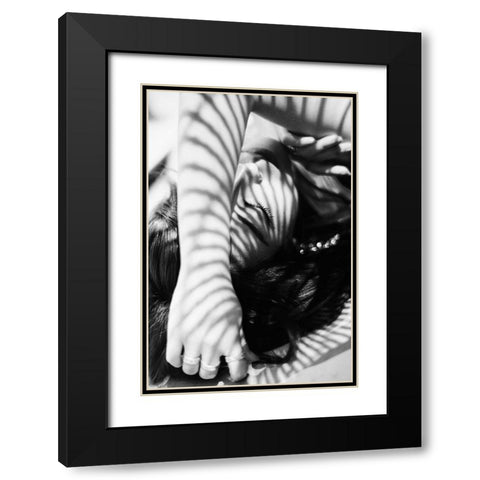 Hase Black Modern Wood Framed Art Print with Double Matting by Washimi, Masatoshi