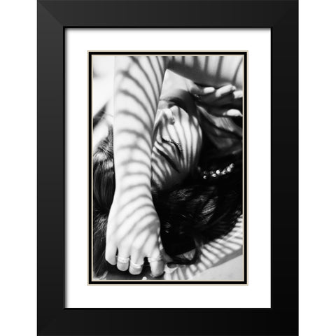 Hase Black Modern Wood Framed Art Print with Double Matting by Washimi, Masatoshi