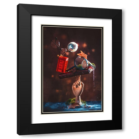 Selfie Black Modern Wood Framed Art Print with Double Matting by Belenko, Dina