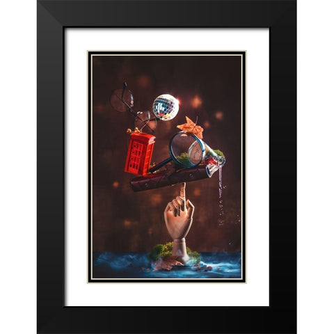 Selfie Black Modern Wood Framed Art Print with Double Matting by Belenko, Dina