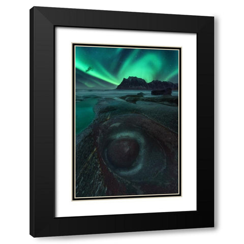 Pozo Black Modern Wood Framed Art Print with Double Matting by Gonzalez, Carlos