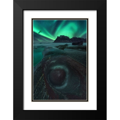 Pozo Black Modern Wood Framed Art Print with Double Matting by Gonzalez, Carlos