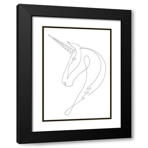 Unicorn Black Modern Wood Framed Art Print with Double Matting by 1x Studio II