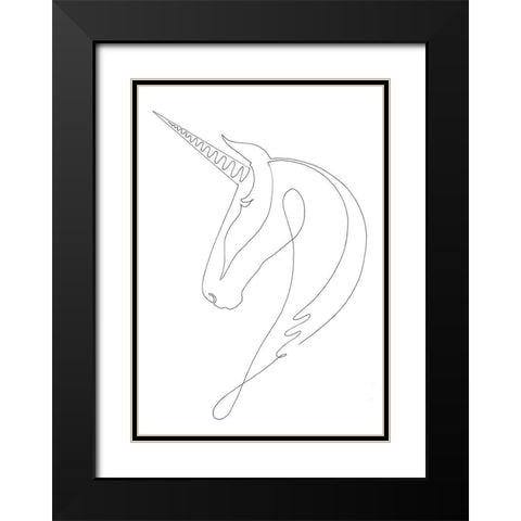 Unicorn Black Modern Wood Framed Art Print with Double Matting by 1x Studio II