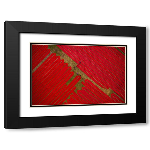 Red Cloths Black Modern Wood Framed Art Print with Double Matting by Khan Ronnie, Azim