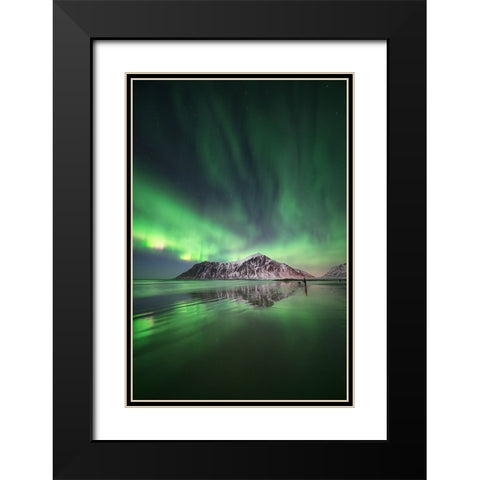 Aurora Mirror 2 Black Modern Wood Framed Art Print with Double Matting by Gamito, Clara